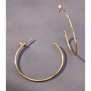 ISO Anthropologie Gem-Post Delicate Hoop Earrings